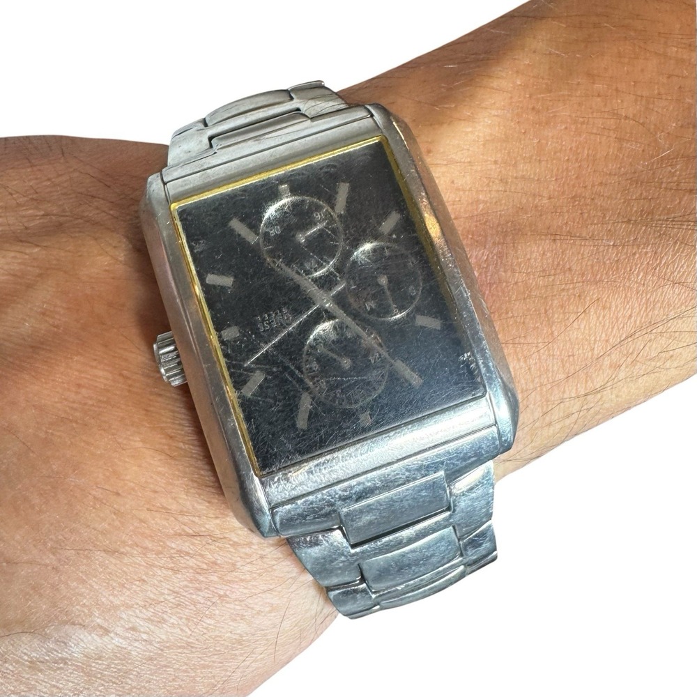 GUESS G95291G MEN'S WRISTWATCH STAINLESS STEEL BRACELET NEEDS NEW BATTERY